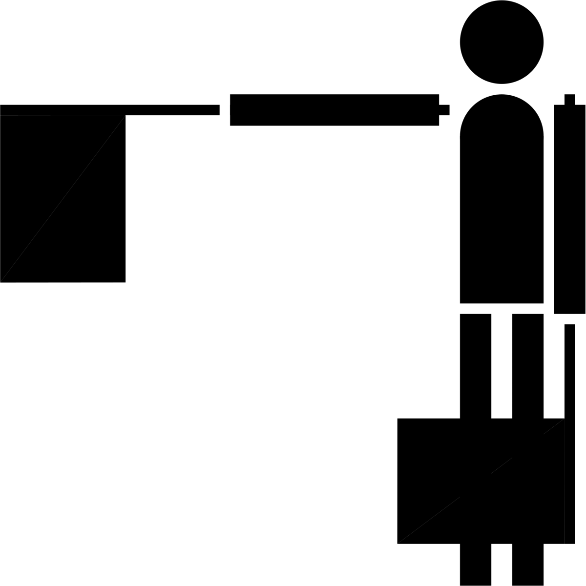 Semaphore Flag Letter B or Number 2 | SVG Vector Elements