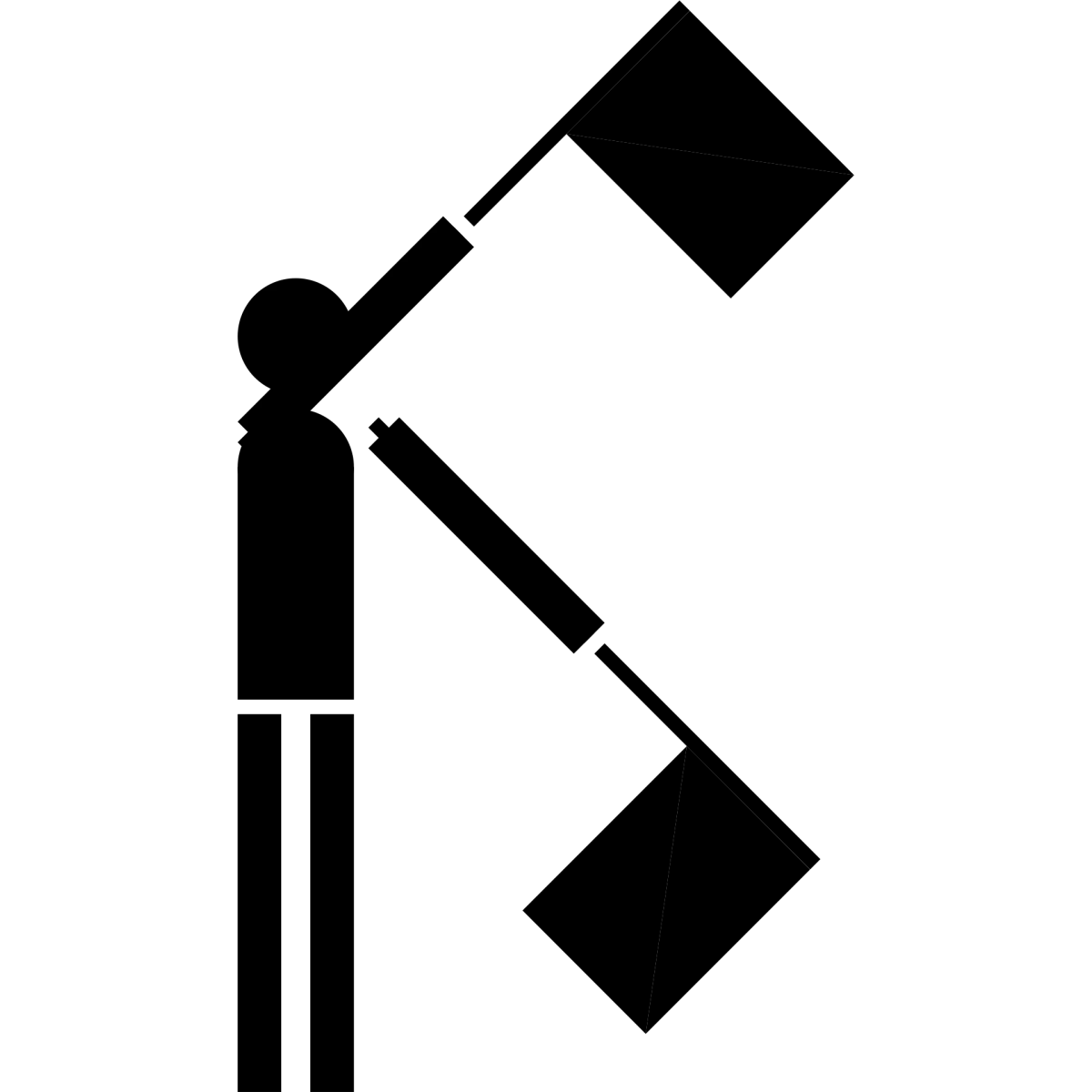 Semaphore Flag Letter X | SVG Vector Elements