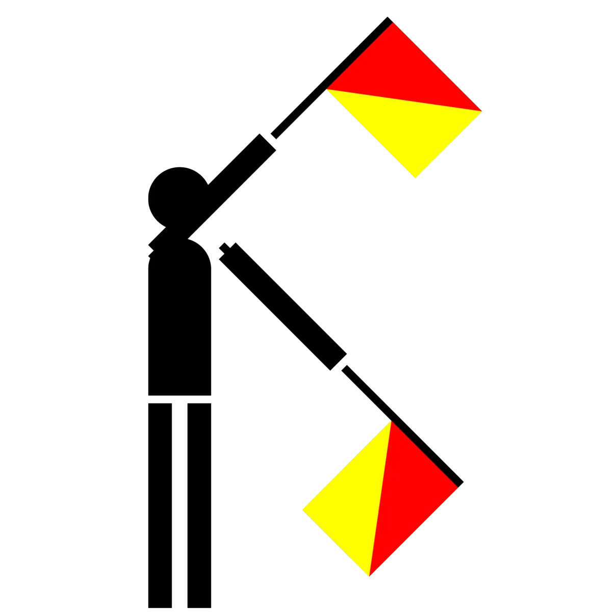 Semaphore Flag Letter X | SVG Vector Elements