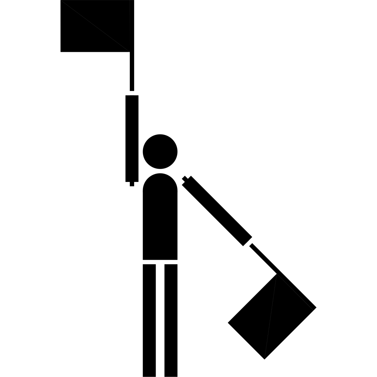 Semaphore Flag Letter V | SVG Vector Elements