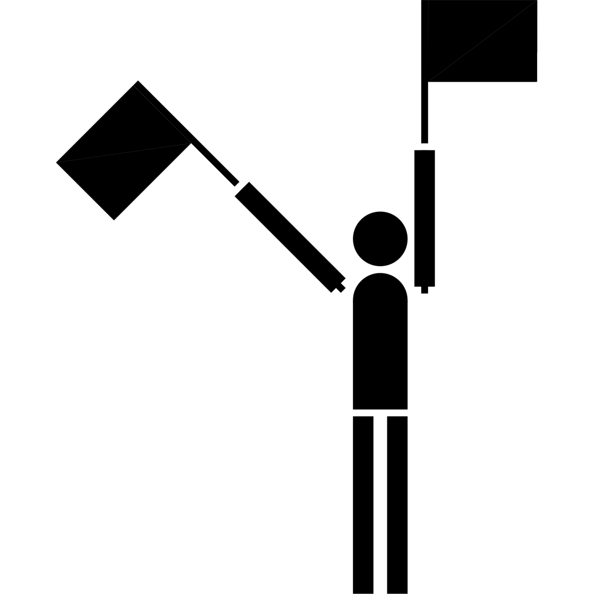 Semaphore Flag Letter T | SVG Vector Elements