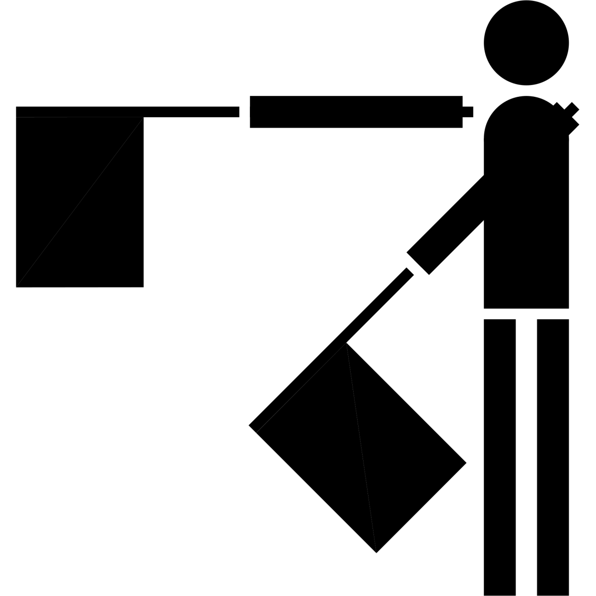 Semaphore Flag Letter H or Number 8 | SVG Vector Elements