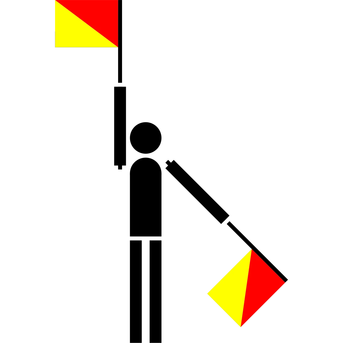 Semaphore Flag Letter V | SVG Vector Elements