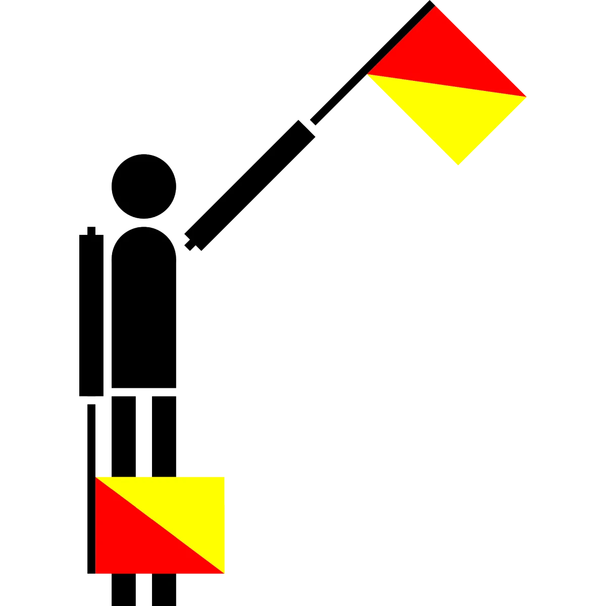 Semaphore Flag Letter E or Number 5 | SVG Vector Elements