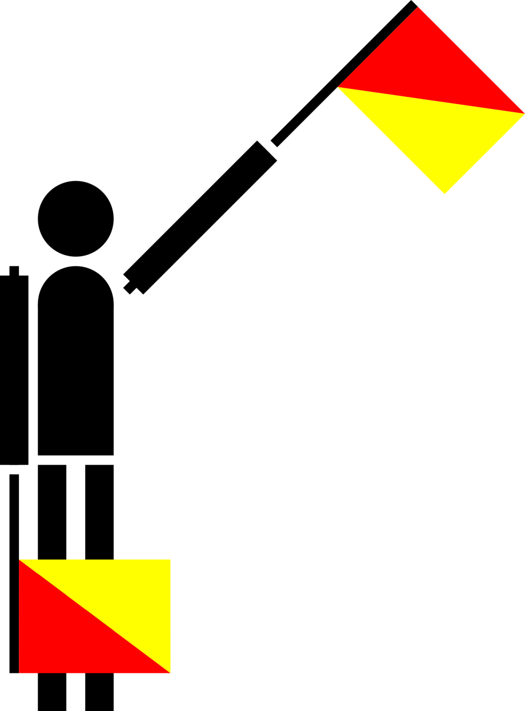 Semaphore Flag Letter E or Number 5 | SVG Vector Elements