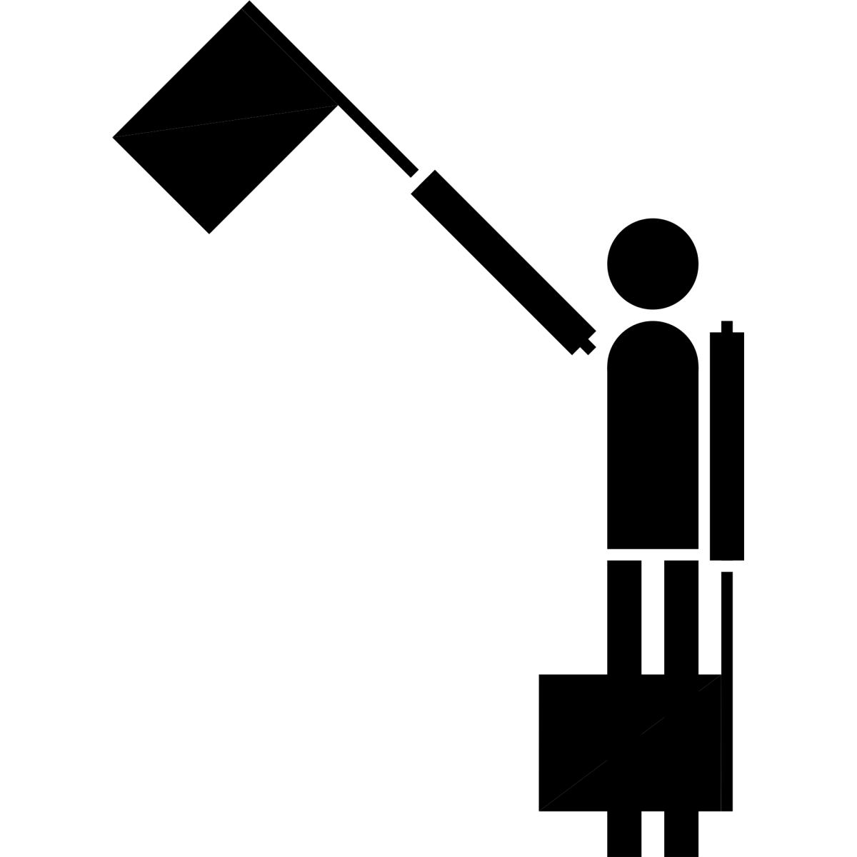 Semaphore Flag Letter C, Number 3 or Acknowledge | SVG Vector Elements