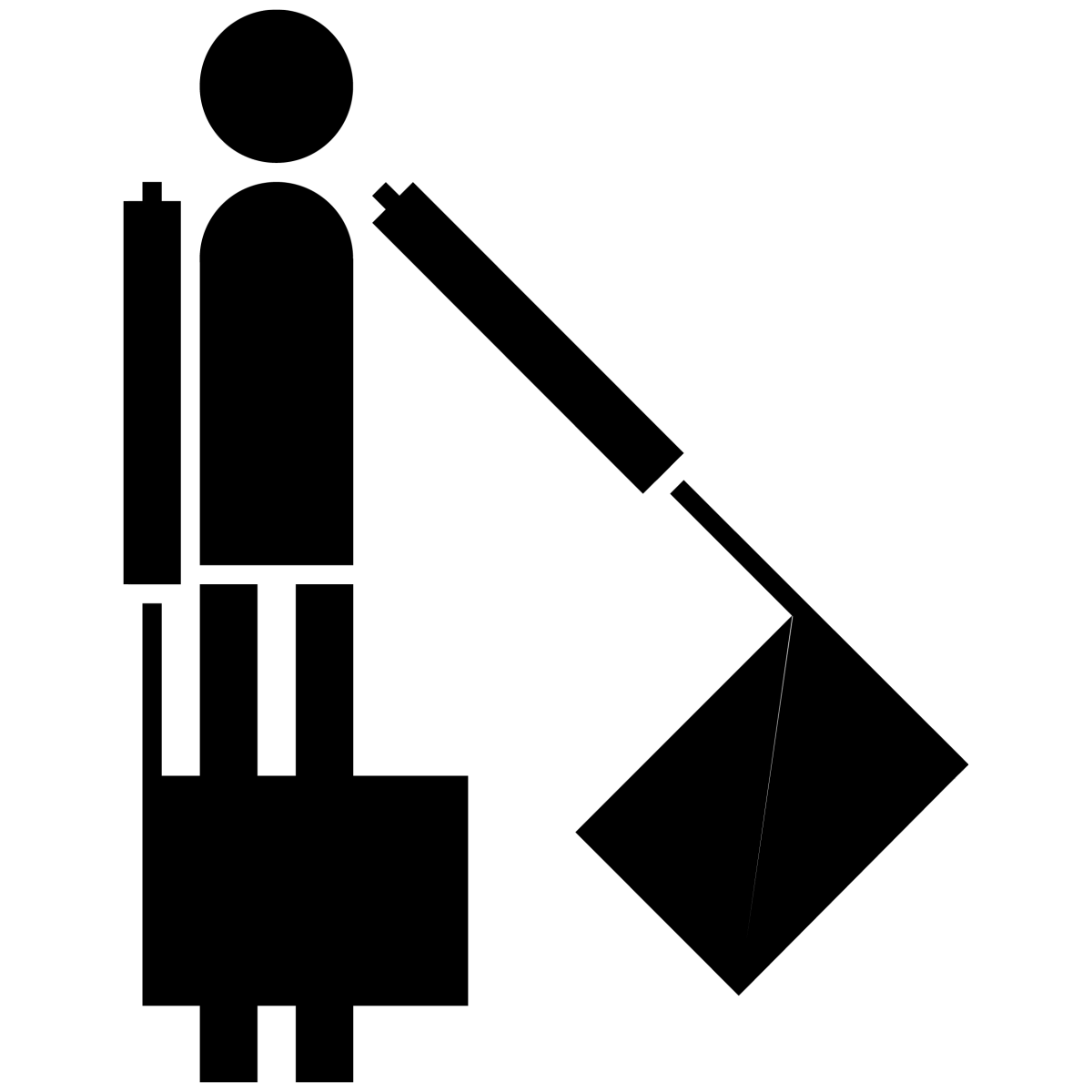 Semaphore Flag Letter G or Number 7 | SVG Vector Elements