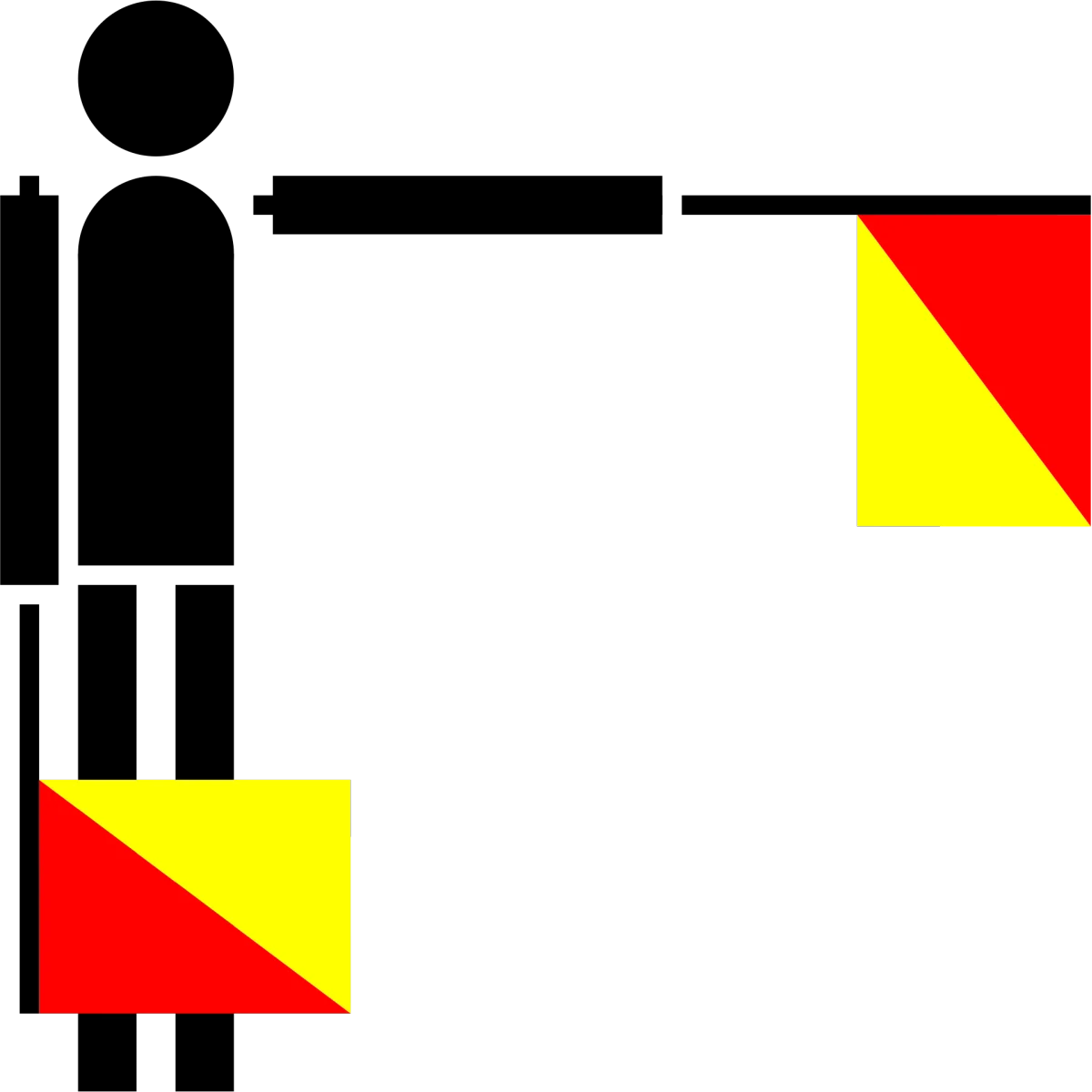 Semaphore Flag Letter F or Number 6 | SVG Vector Elements