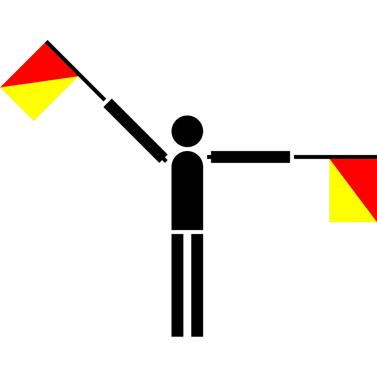 Semaphore Flag Letter Y | SVG Vector Elements