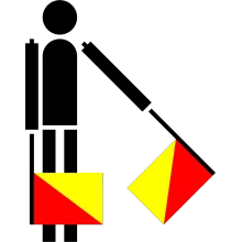 旗語字母 F 或數字 6