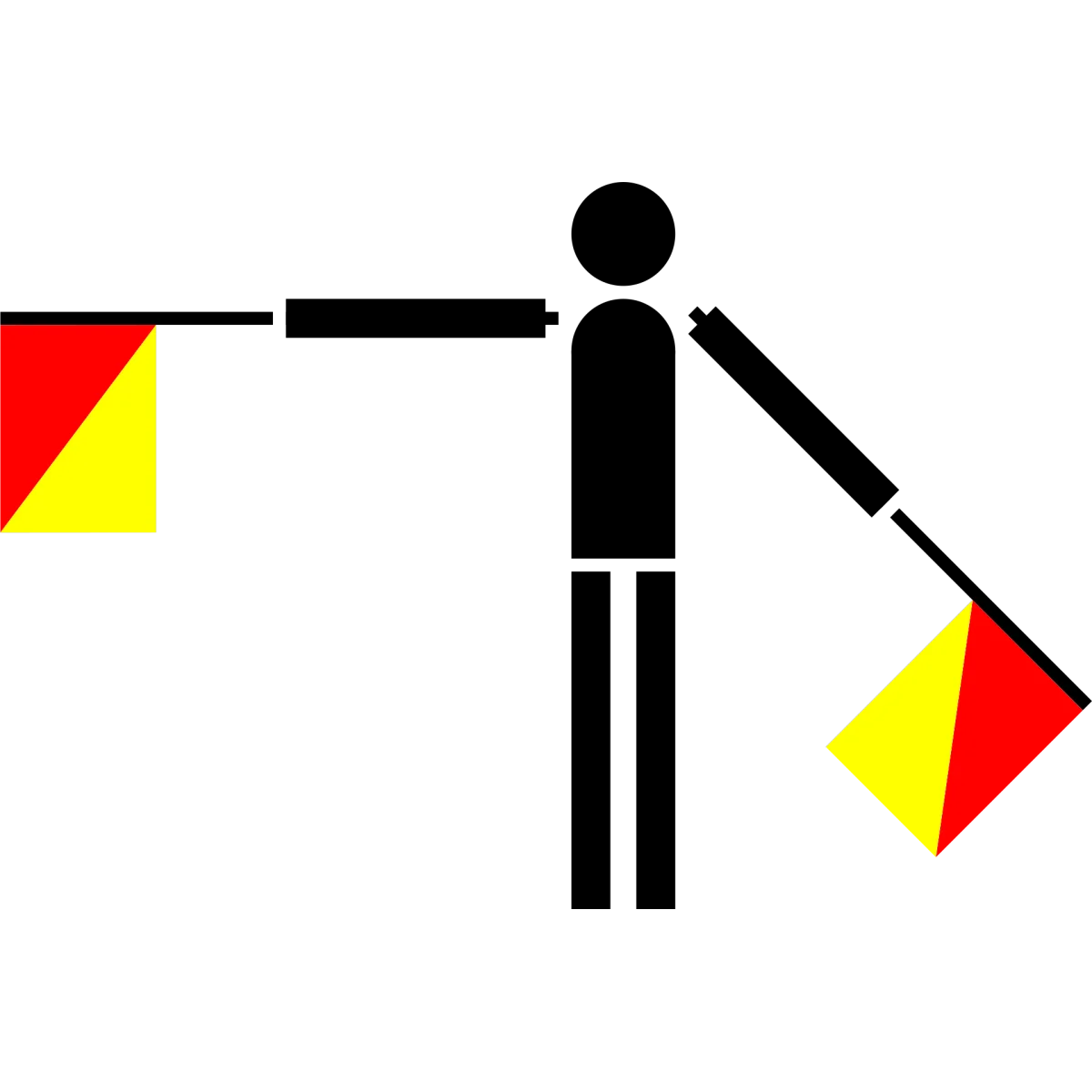 Semaphore Flag Letter S | SVG Vector Elements