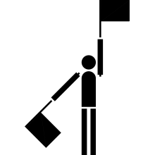 Semaphore Flag Letter K or Number 0