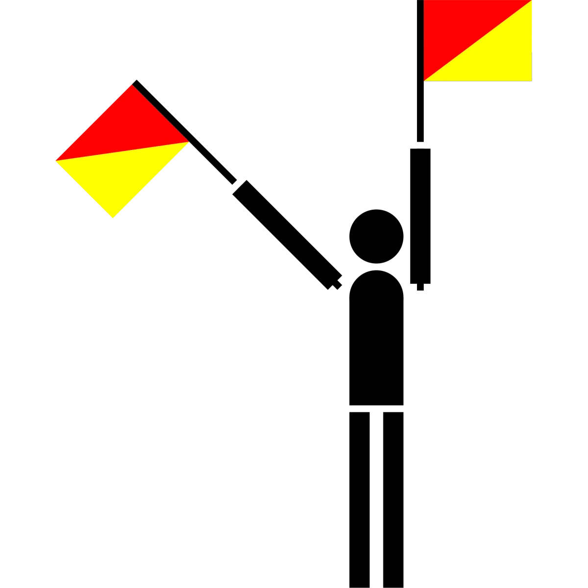 Semaphore Flag Letter T | SVG Vector Elements