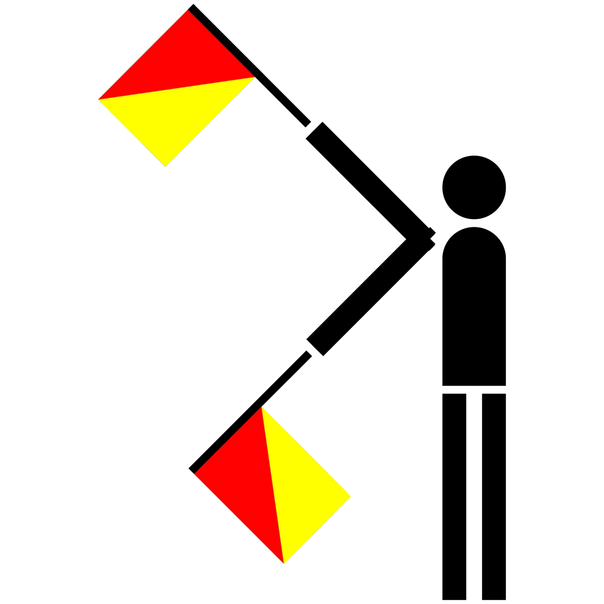 Semaphore Flag Letter I or Number 9 | SVG Vector Elements