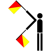 Semaphore Flag Letter I or Number 9