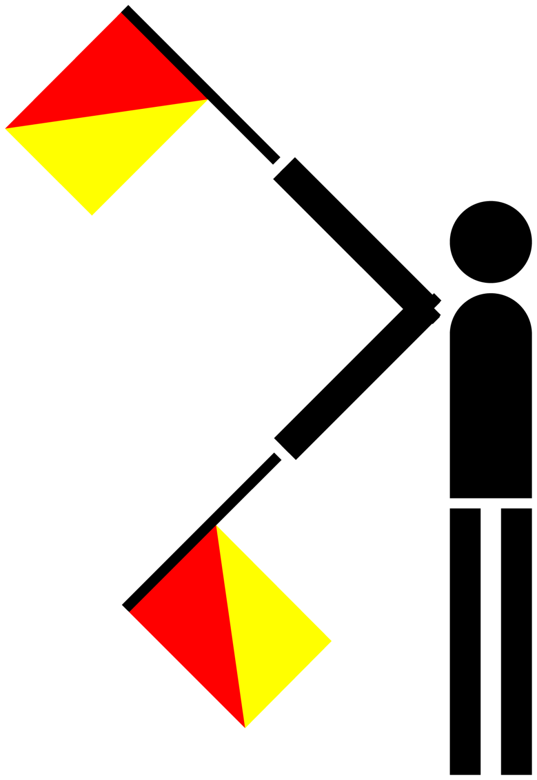 Semaphore Flag Letter I or Number 9 | SVG Vector Elements