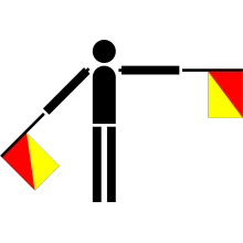 Semaphore Flag Letter M