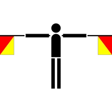 Semaphore Flag Letter R