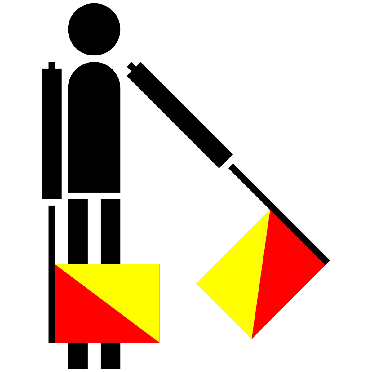 Semaphore Flag Letter G or Number 7 | SVG Vector Elements
