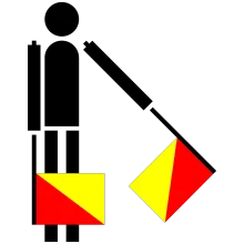 Semaphore Flag Letter G or Number 7