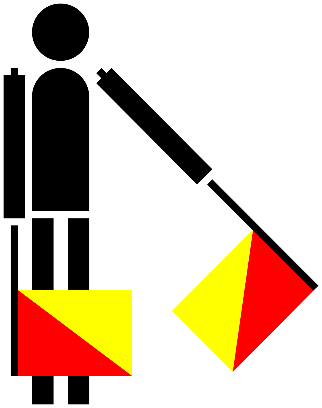 Semaphore Flag Letter G or Number 7 | SVG Vector Elements