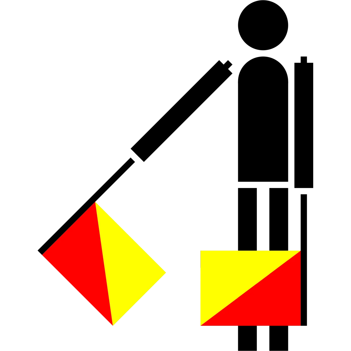 Semaphore Flag Letter A or Number 1 | SVG Vector Elements