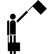 Semaphore Flag Letter E or Number 5