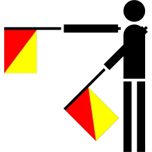 Semaphore Flag Letter H or Number 8