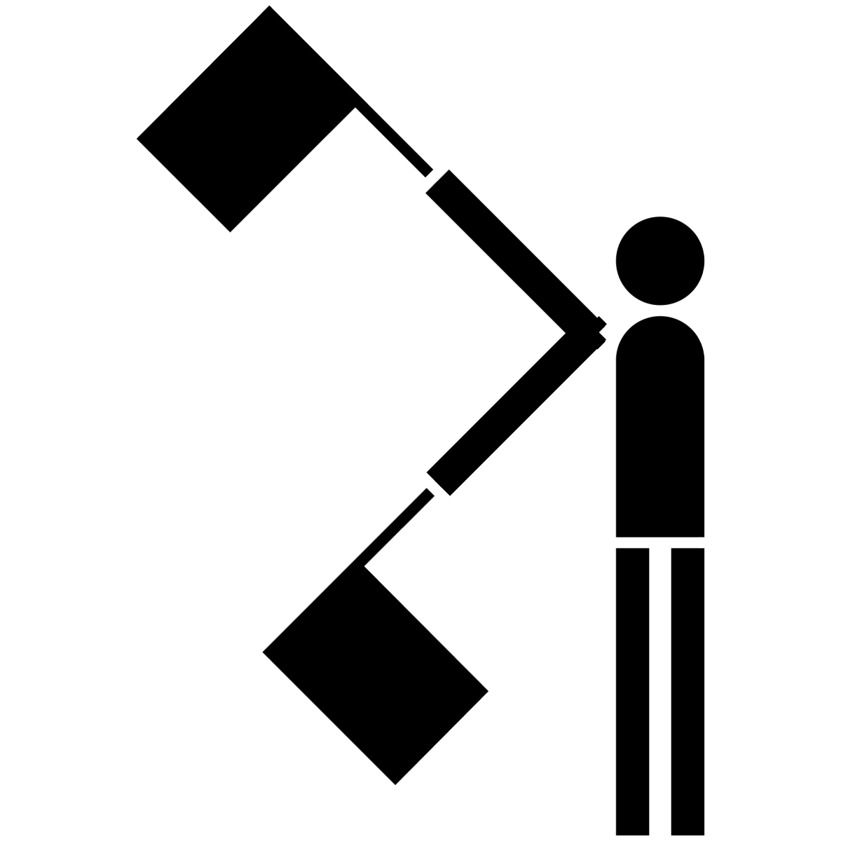 Semaphore Flag Letter I or Number 9 | SVG Vector Elements