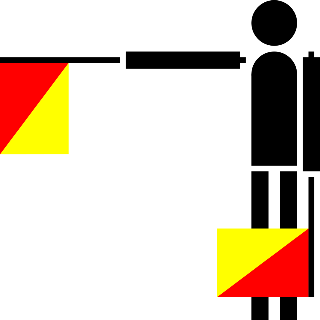 Semaphore Flag Letter B or Number 2 | SVG Vector Elements