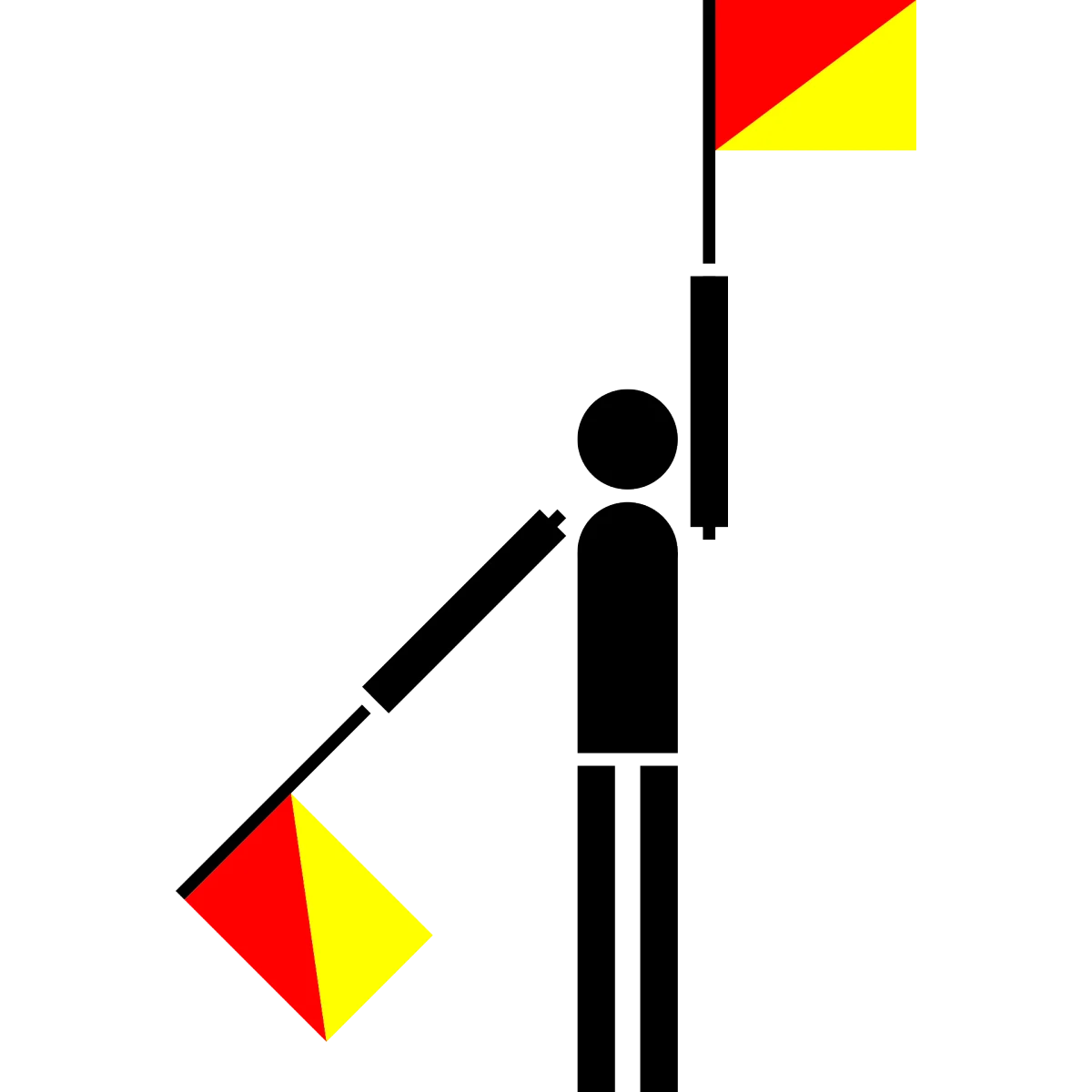 Semaphore Flag Letter K or Number 0 | SVG Vector Elements